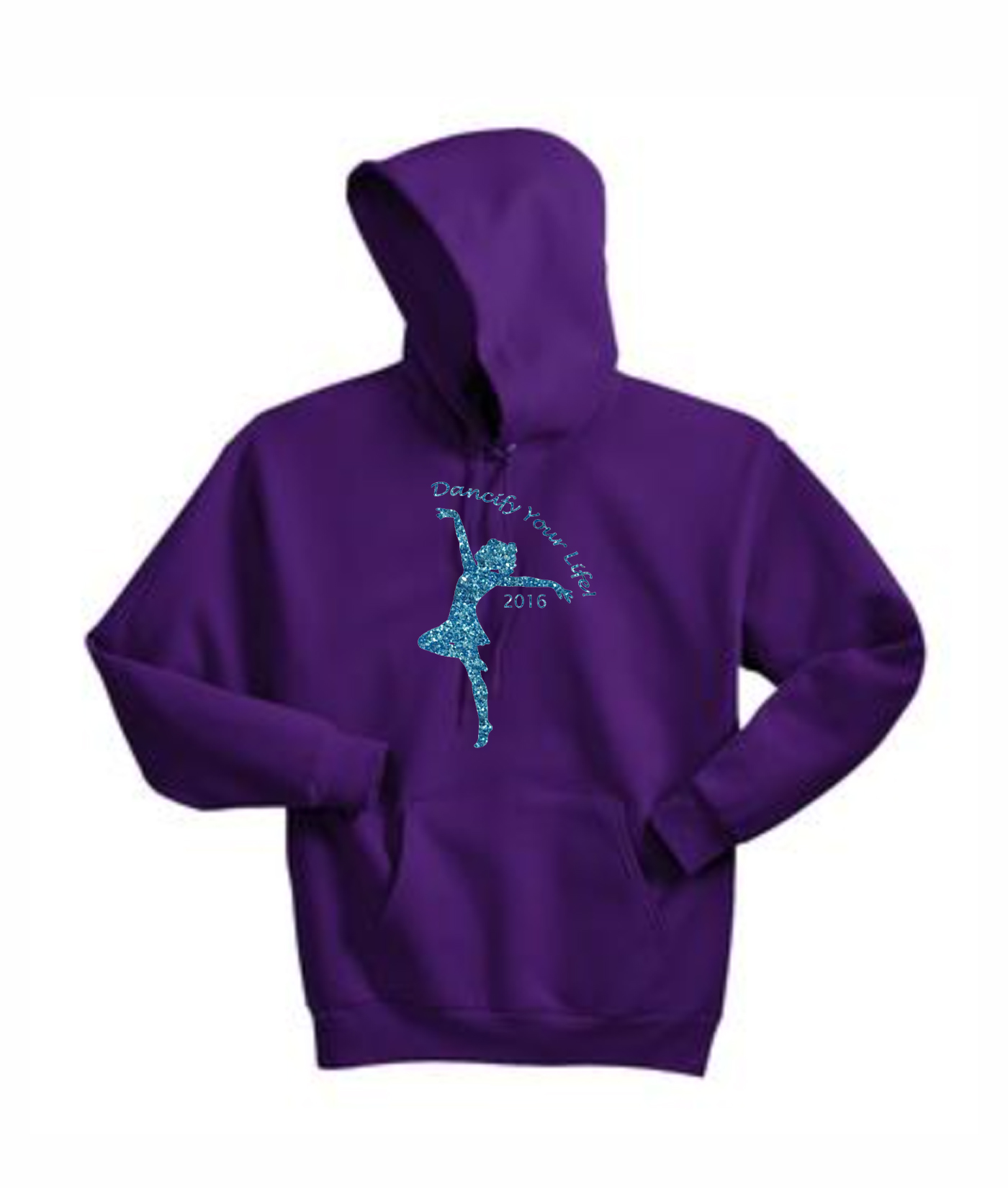 Hanes Dancify Dancer Blue Glitter Purple Hoodie
