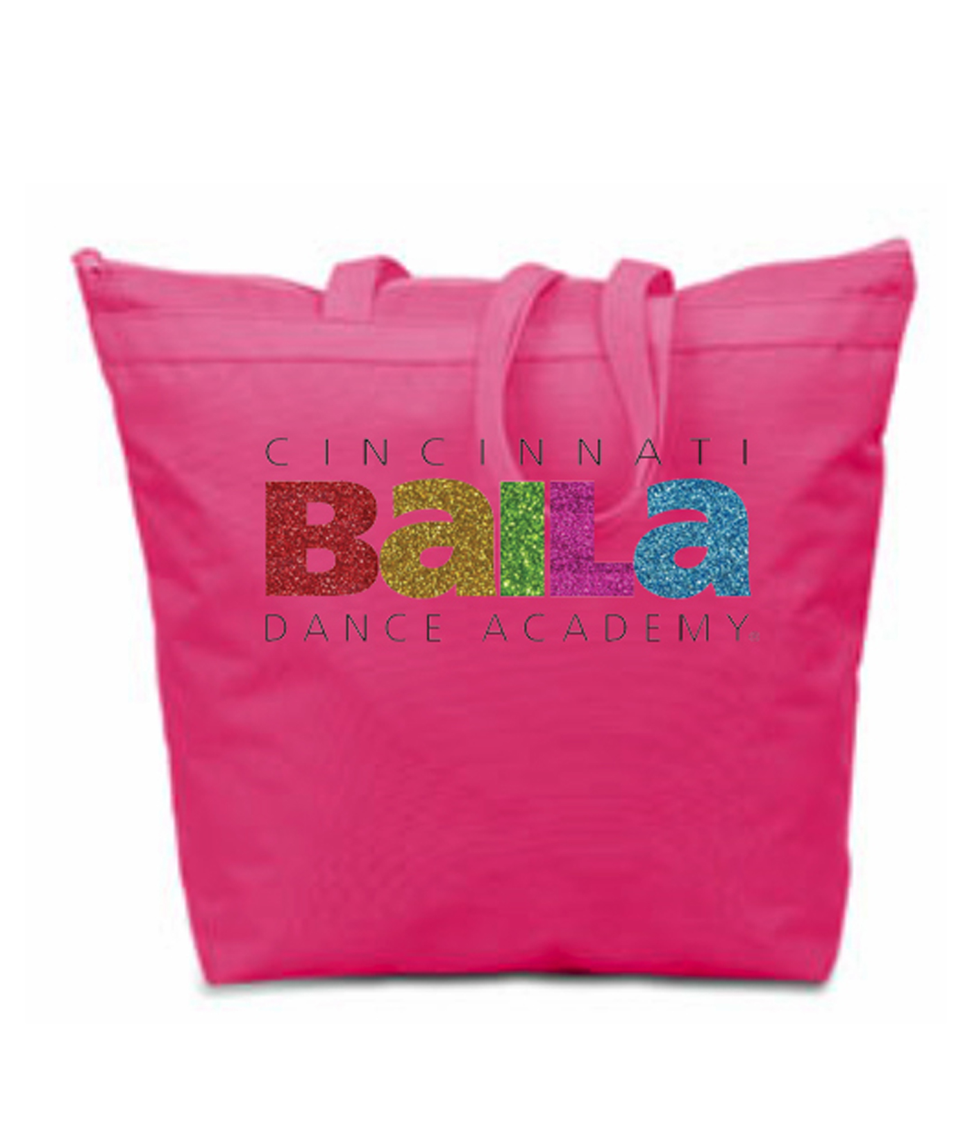 Hot Pink Melody Bag with Multi Color Glitter Logo