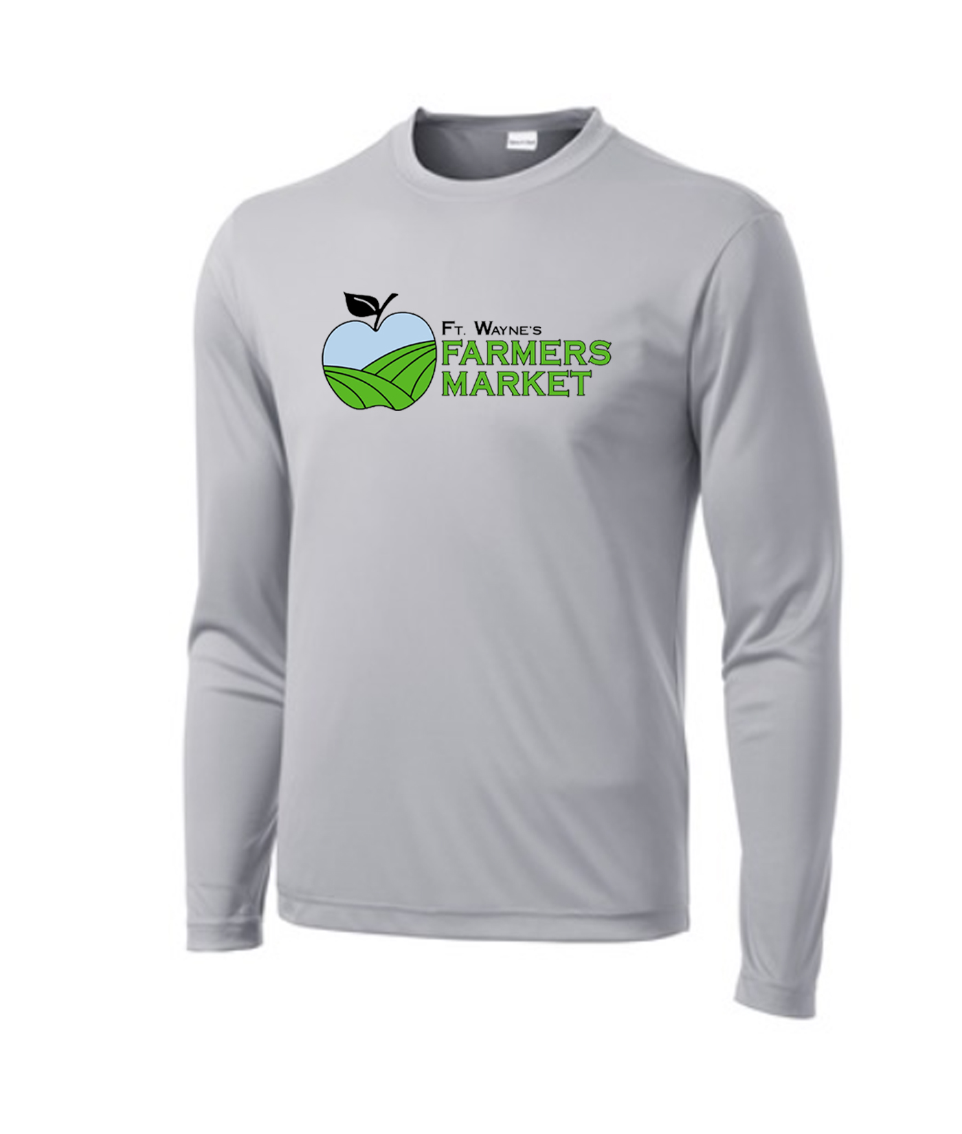 Fort Wayne Farmers Market Performance Grey Long Sleeve Tee Mens Youth