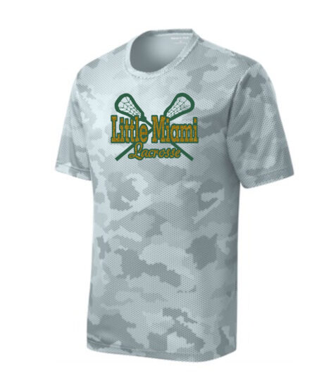 LM Lacrosse ST370 White Camo Tee Green Yellow GLITTER
