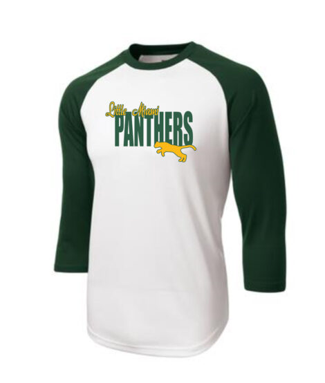 LM Panther 3_4 Sleeve ST205 White Green Tee Green Yellow