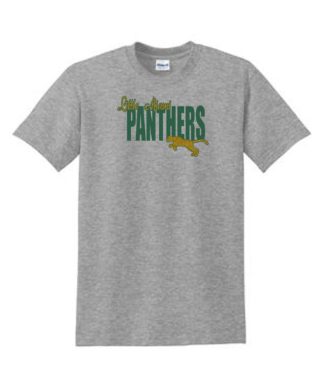 LM Panther Grey Tee Green Yellow GLITTER