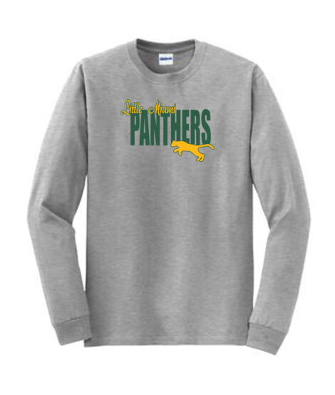 LM Panther Long Sleeve Grey Tee Green Yellow
