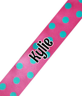 Pink with Blue Dots Print