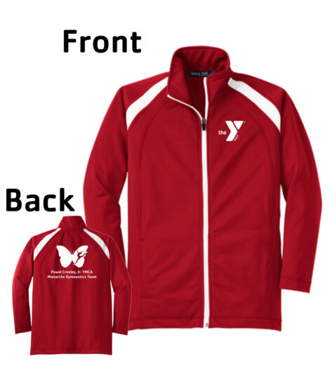 O_Monarchs All White Tricot Full Zip Jacket_Red